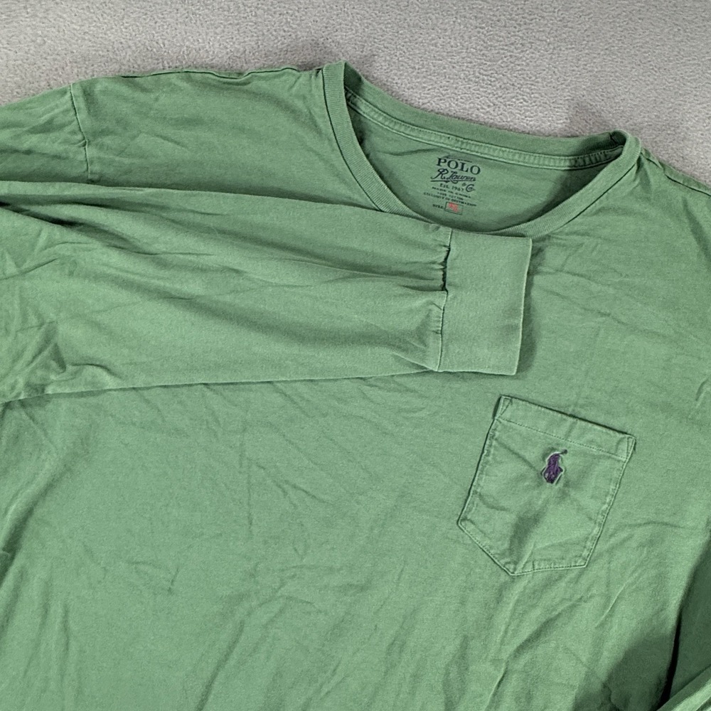 Polo Ralph Lauren Pocket T-Shirt Mens XL Green Long Sleeve Casual RN41381